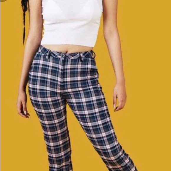 unif yellow plaid pants